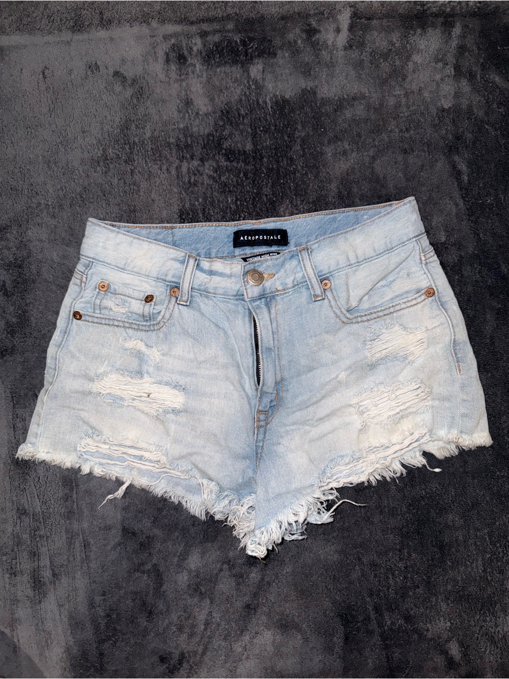 Aeropostale Light Blue Distressed Denim Cutoff Shorts